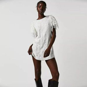 New Free People Songbird Lace White Mini Dress Size XS